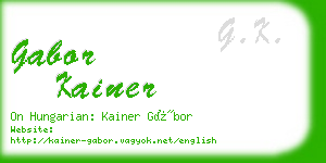 gabor kainer business card